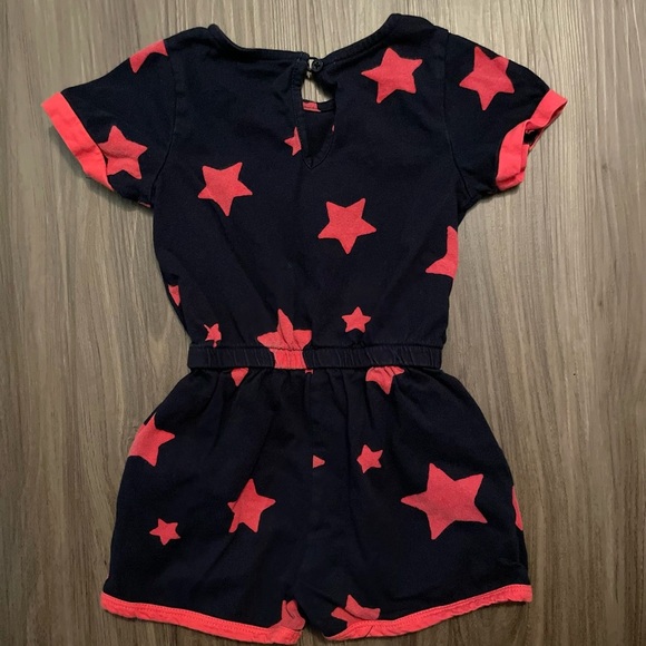 Dip Toddler Girls Starry Black and Red  Short Romper size 2T - Picture 2 of 5
